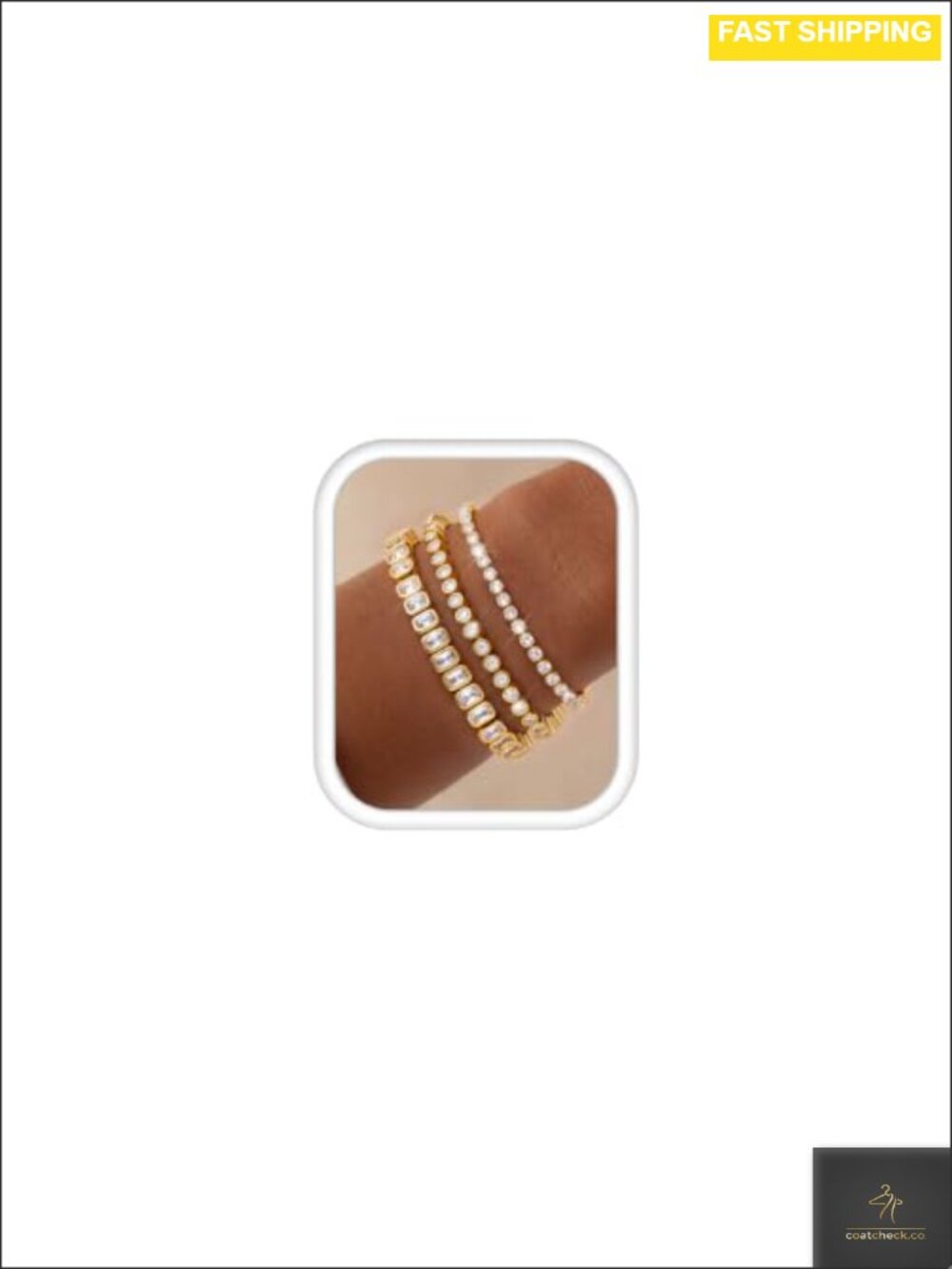 5A CZ Silver Tennis Bracelet Set 3 Piece Stackable 16K Gold Plated Women Jewelry